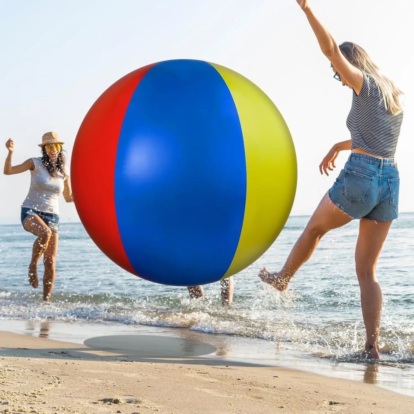 Large Beach Balls PVC Inflatable Outdoor Game Props Water Tosses Lawn Toys School Party Balloons 70-200cm Rose Beach balls Toys