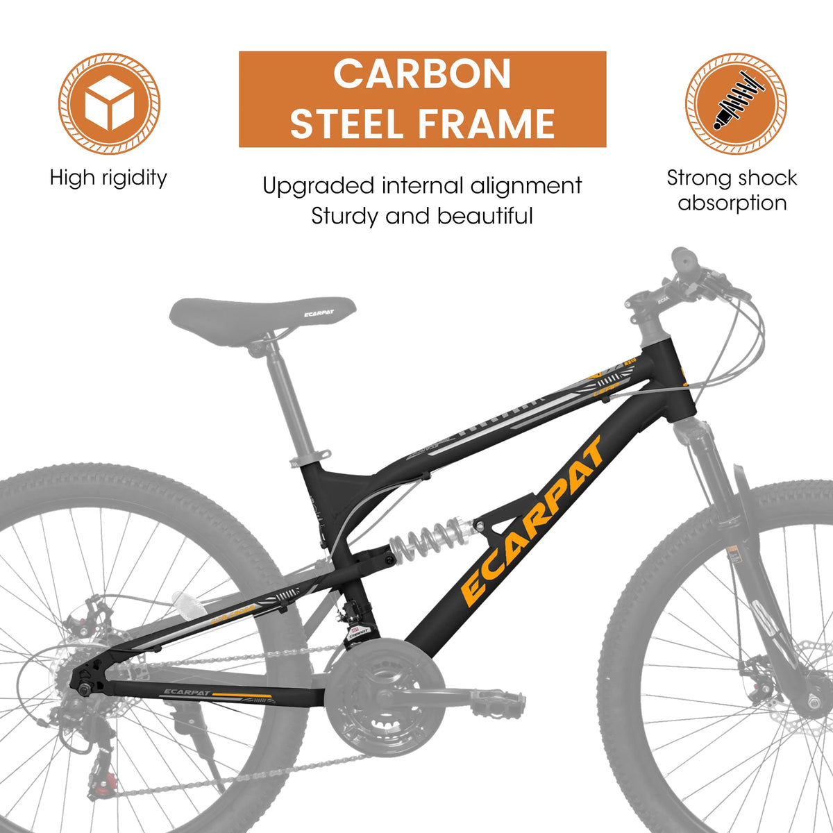 24/26 Inch Mountain Bike Full Suspension, 21 Speed Mountain Bicycle with Steel Frame and Double Disc Brakes, MTB Bike for Kids, Teenagers Adult Men Women