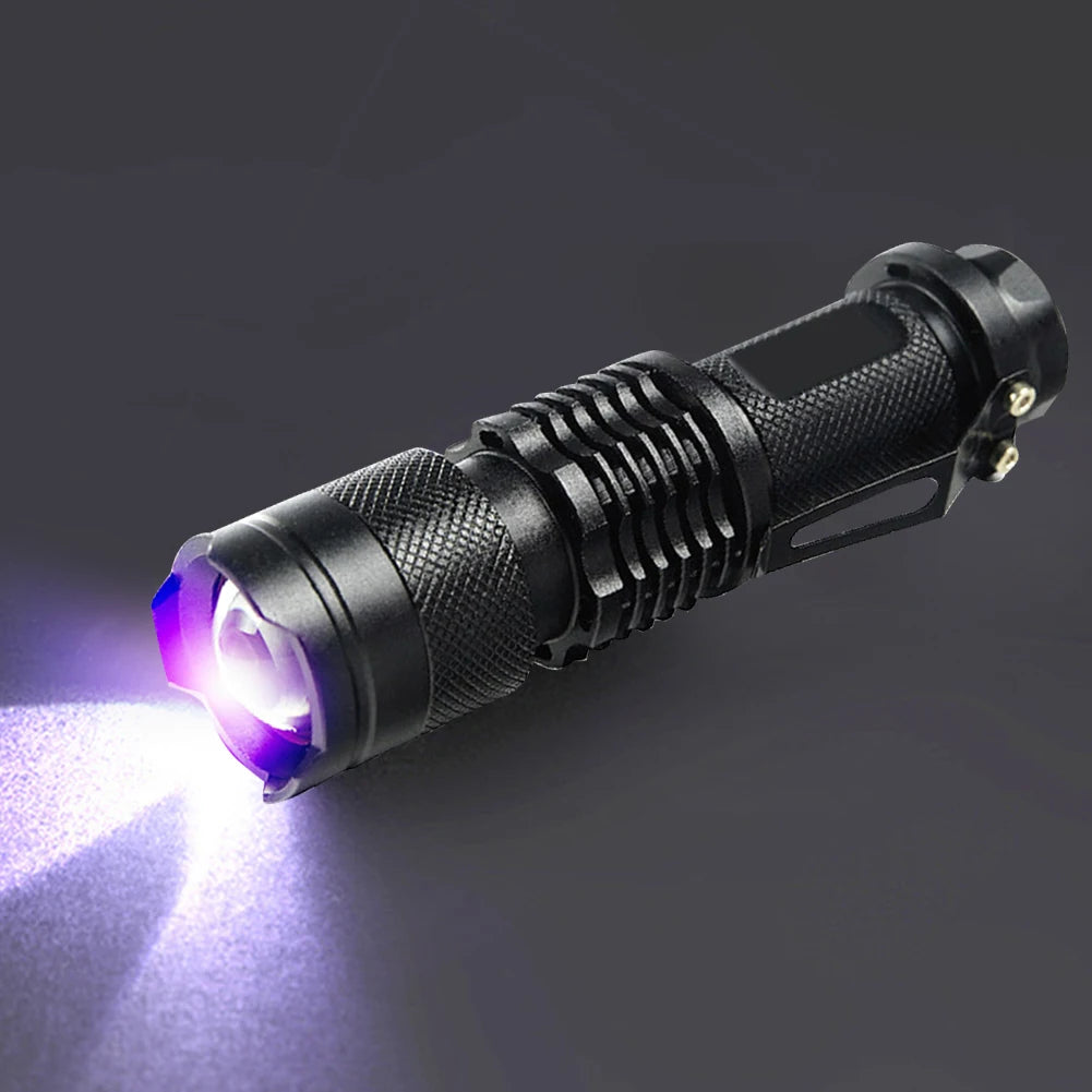 LED Ultraviolet Torch Battery Powered Money Verification Purple Light Pet Urine Stain Detector Tools Inspection Lamp
