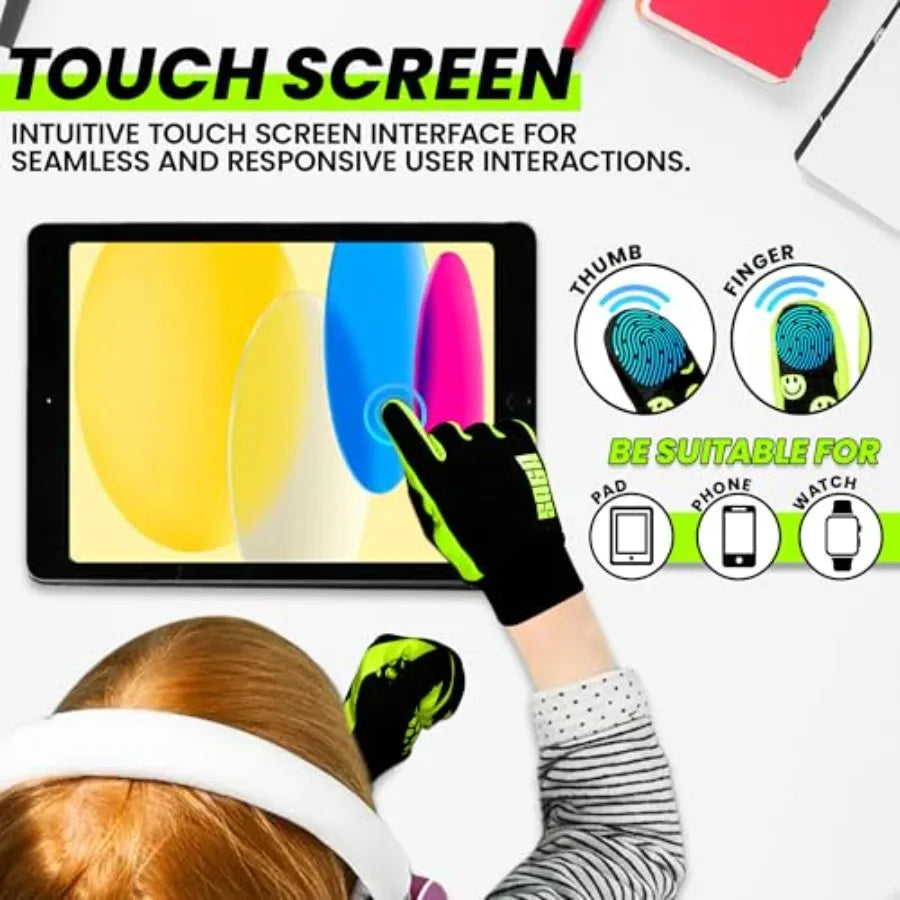 Winter Gloves Warm Cold Weather Gloves for Boys and Girls Touchscreen Compatible for Snow, Ski, Cycling
