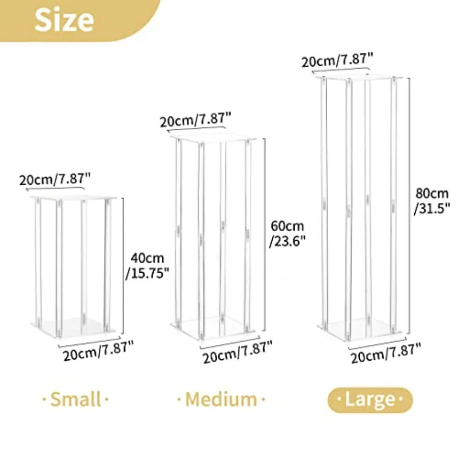 Wedding Centerpieces Acrylic Vases - Pcs 31.5 inch Tall Flower Vase Flowers Stand for Party Tables Decorations - Elegant Bulk W