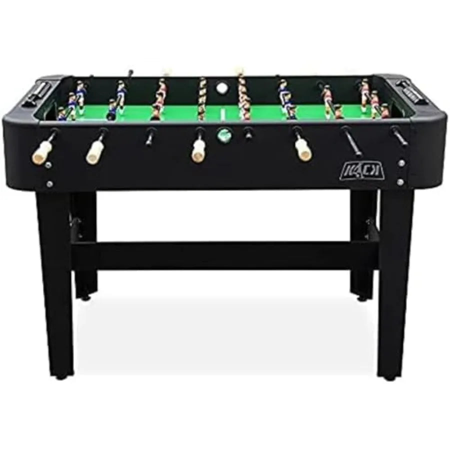 Conquest 48" Foosball Table Black Brown and Gray Compact Indoor Foos Ball Table for Adults and 2 Foosballs Chrome Rods Sliding
