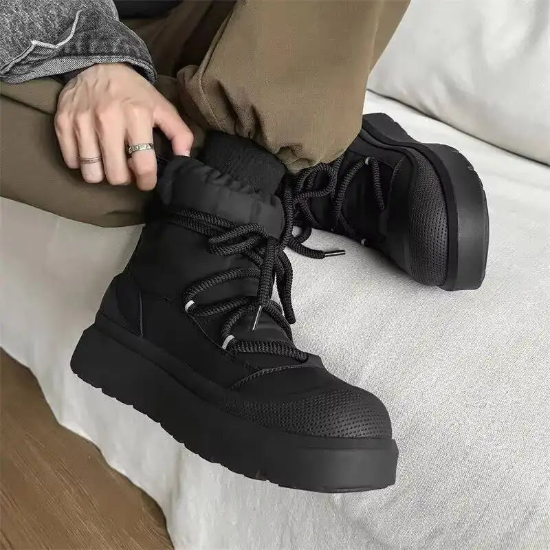 2026 Designer New Men's Snow Winter High Top Ankle Outdoor Non-Slip Waterproof Casual Cotton Shoes Plush Warm Work Boots