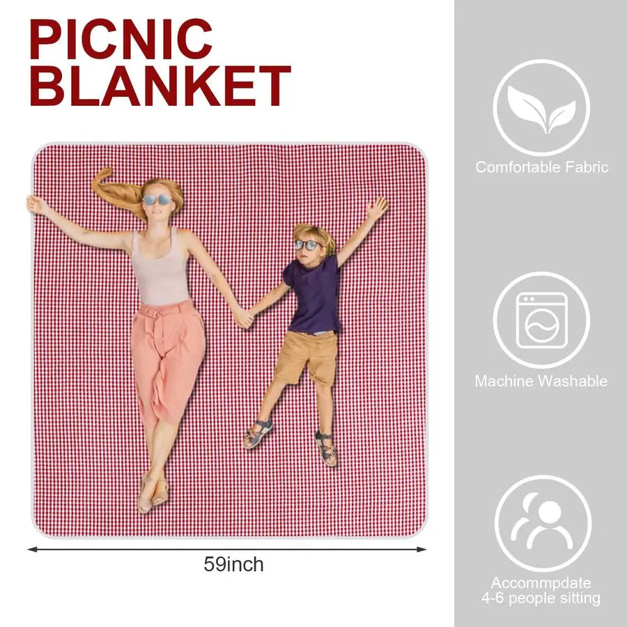 Picnic Basket with Blankets and Bamboo Plates Picnic Supplies Set Basket with Lid and Handle Wicker Picnic Basket Sturdy Woven B