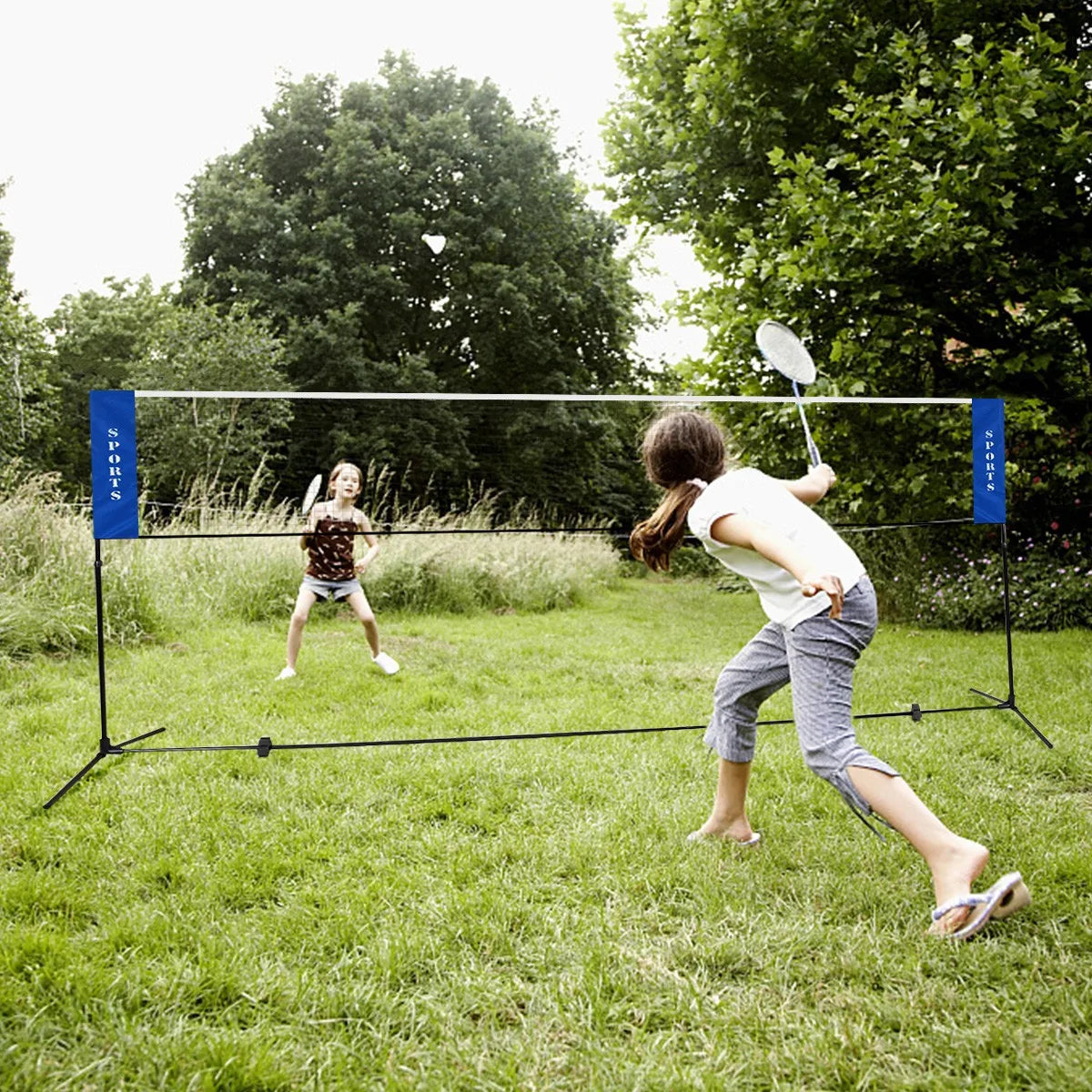 Portable Adjustable Badminton Net Tennis Beach Volleyball w/ Carry Bag