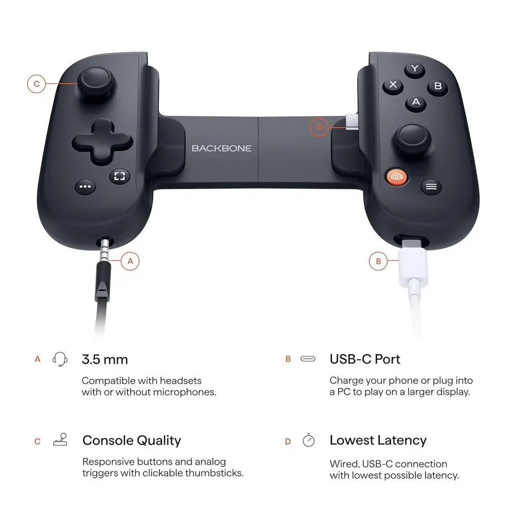 Mobile Gaming Controller for Android and iOS, USB-C Compatible, 3-Month Arcade Access, Play Call of Duty and More
