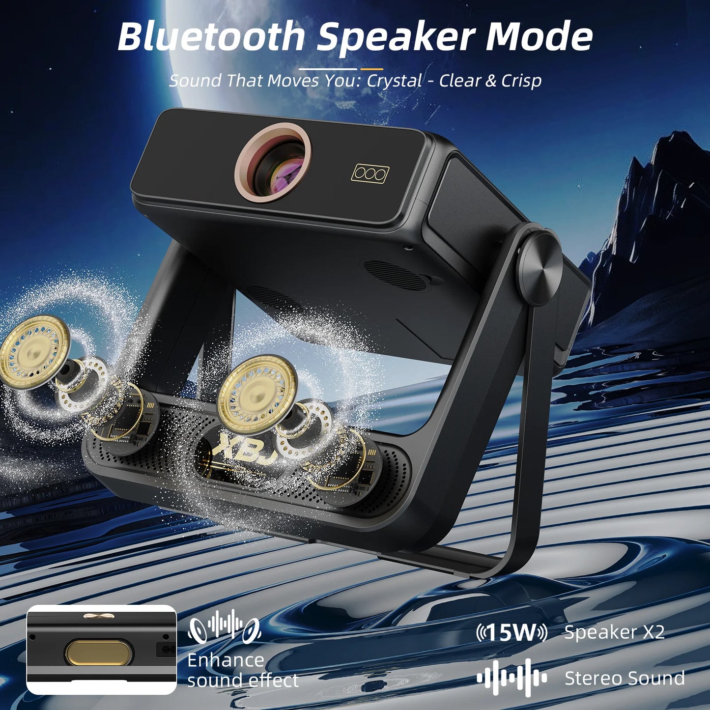 2026 Upgraded Foldable Projector with Touch Screen, 4K Ultra HD Portable Home Projector