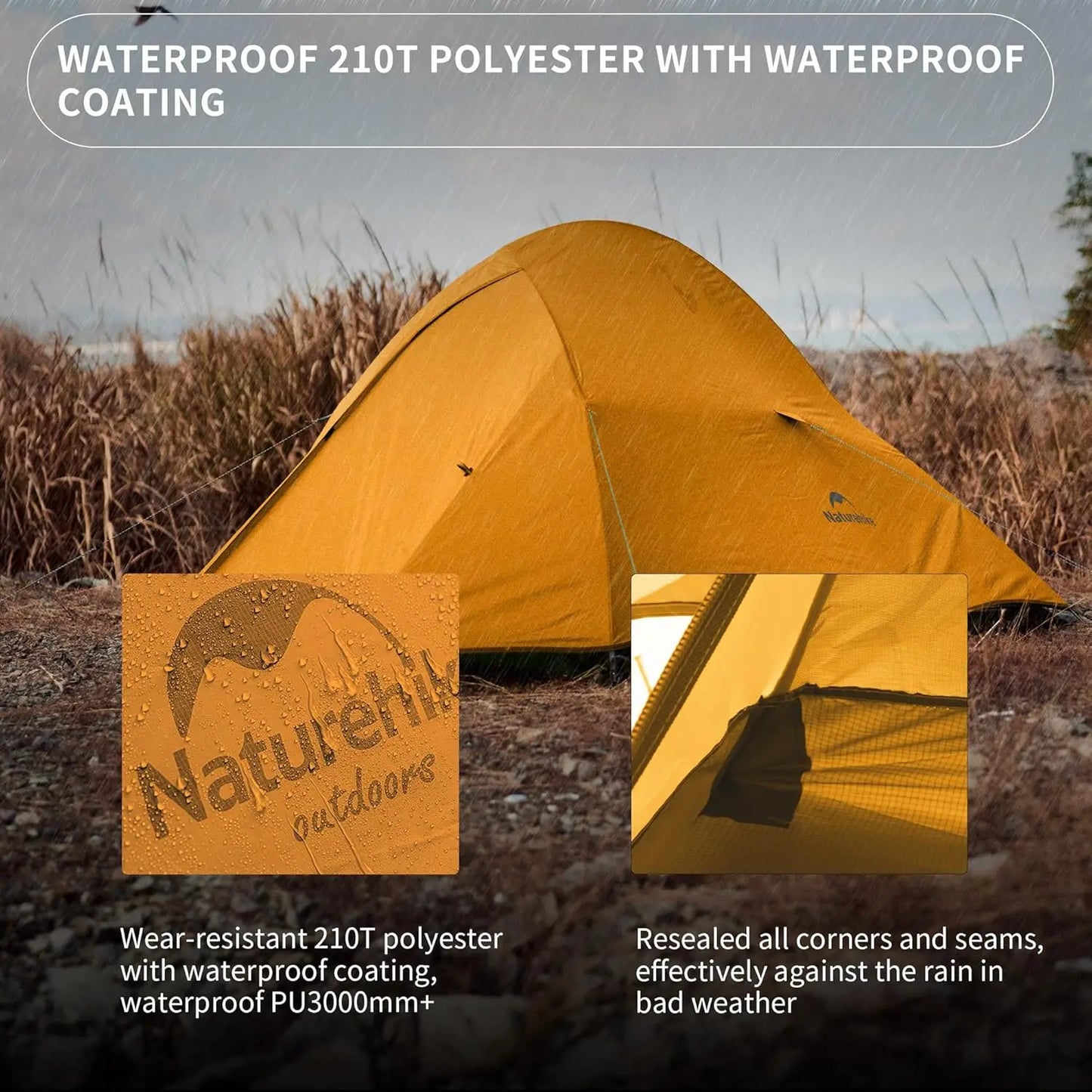 Ultralight 2-Person Backpacking Tent with Footprint - Waterproof & Windproof for Hiking Camping