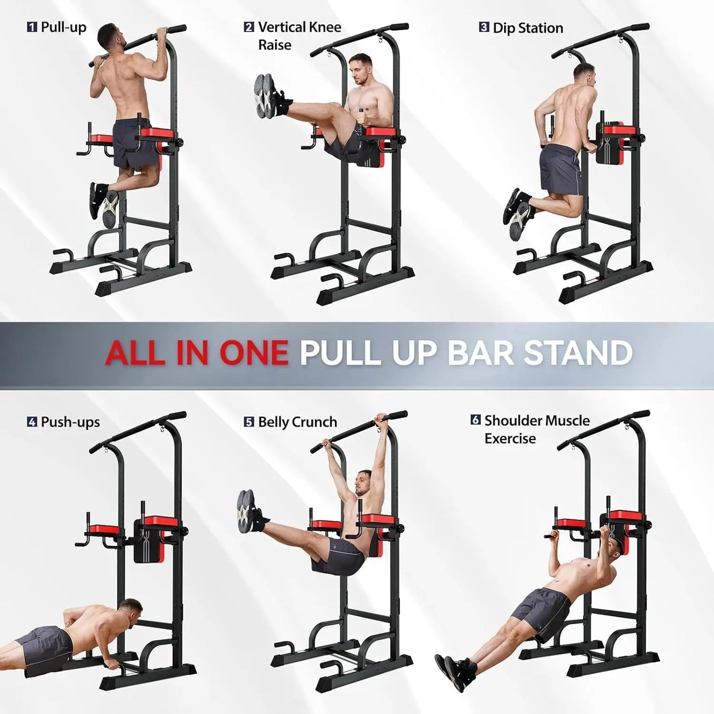 Power Tower Dip Station Pull Up Bar for Fitness Home Gym Workout,Multi-Function Adjustable Height Fitness Strength, Customized
