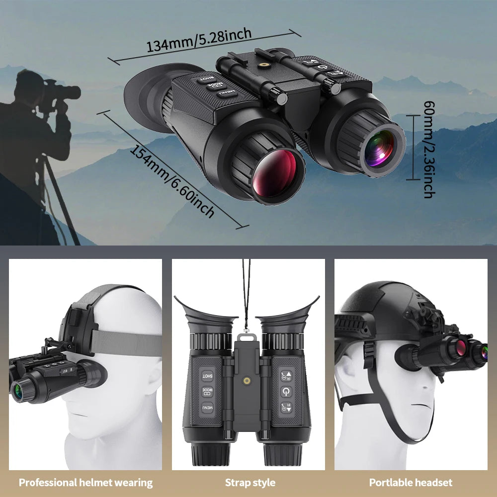 4K Head-Mounted Night Vision Goggles & Binoculars for Adults – Infrared NVG with Manual Focus & 8X Digital Zoom for Hunting, Camping, and Outdoor Surveillance