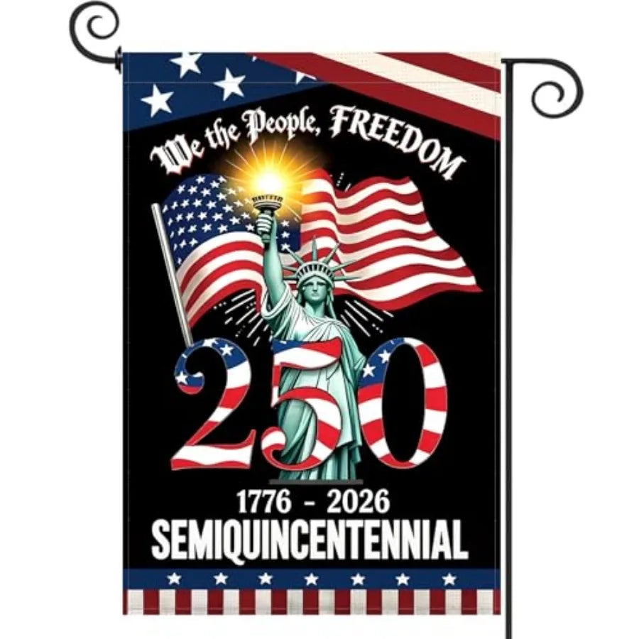 250 Years America Garden Flag, 250th Anniversary USA Patriotic 4th of July Double-Sided Waterproof Banner with Freedom Yard Sig