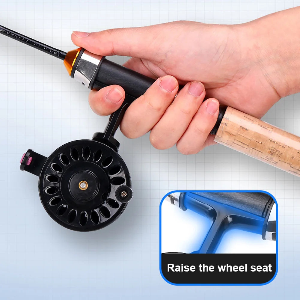 Ice Fishing Reel ABS Lightweight Inline Ice Reel Fishing Wheel Fly Fishing Reel for Trout Pike Winter Fishing