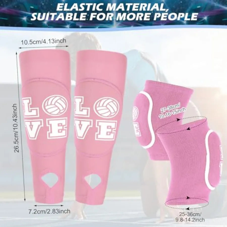 Volleyball Knee Pads and Volleyball Arm Sleeves with Protection Pad Forearm Elbow Sleeve with Thumb Hole Volleyball Accessories