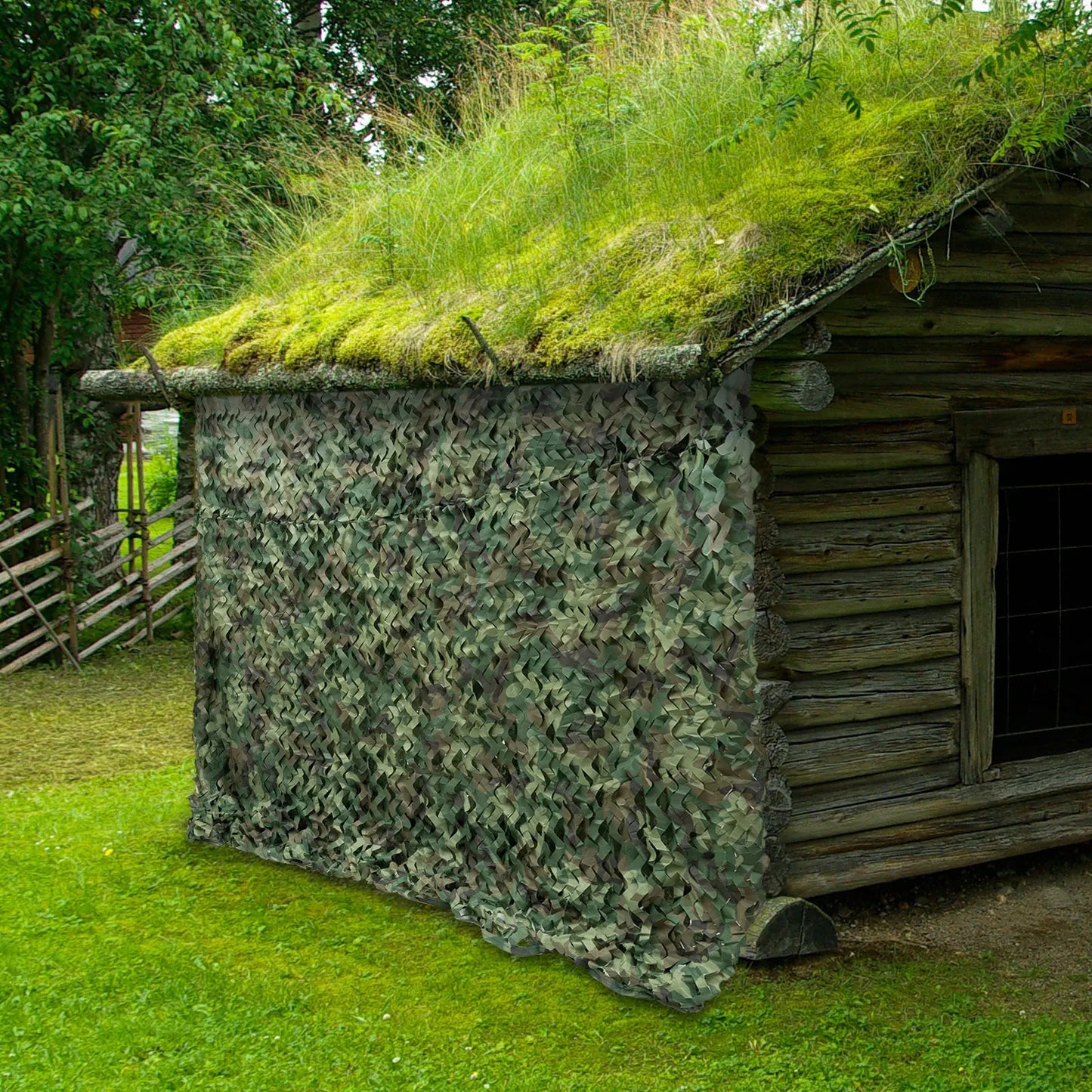Foldable Camouflage Net Using Woodland Color and Simulation Net Design Wear-resistant, Tear-resistant for Multiple Seasons