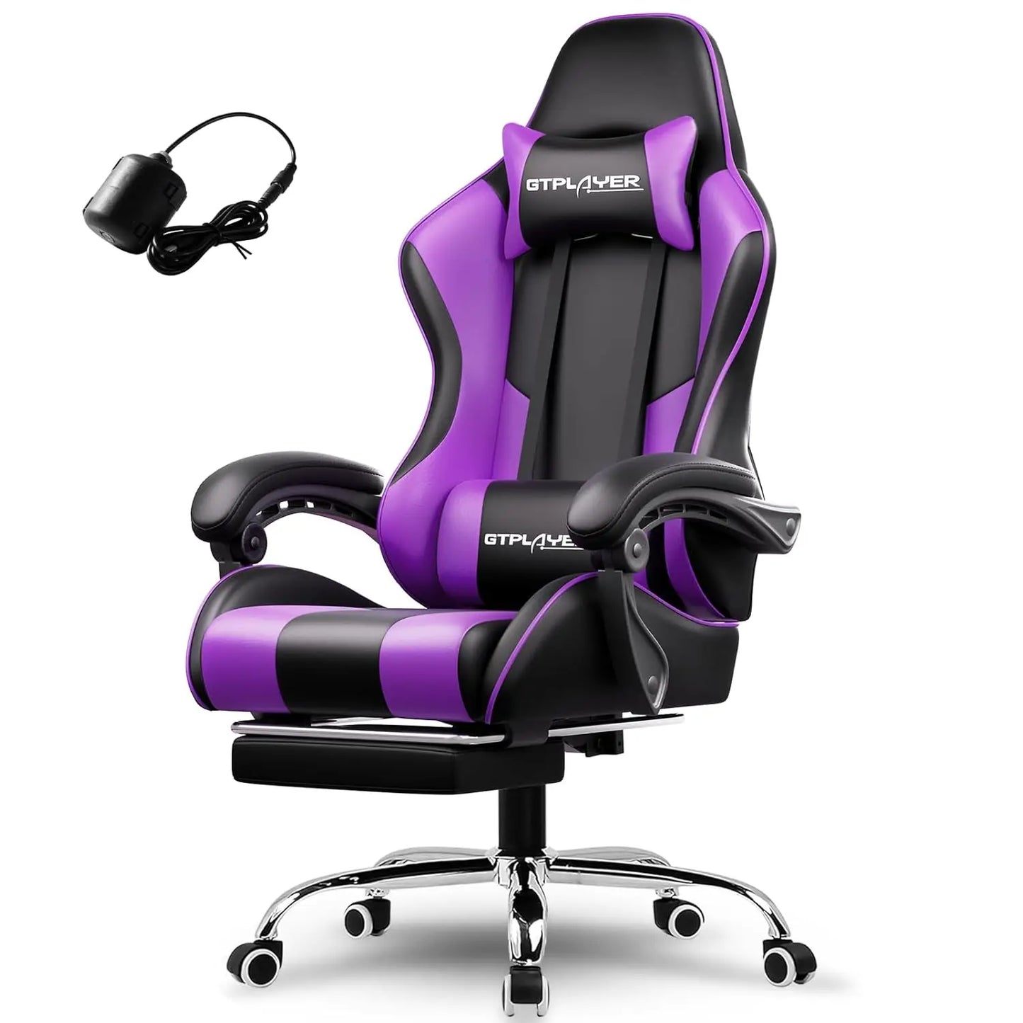 Gaming Chair, Computer Chair with Footrest and Lumbar Support, Height Adjustable Game Chair with 360°-Swivel Seat, Customized