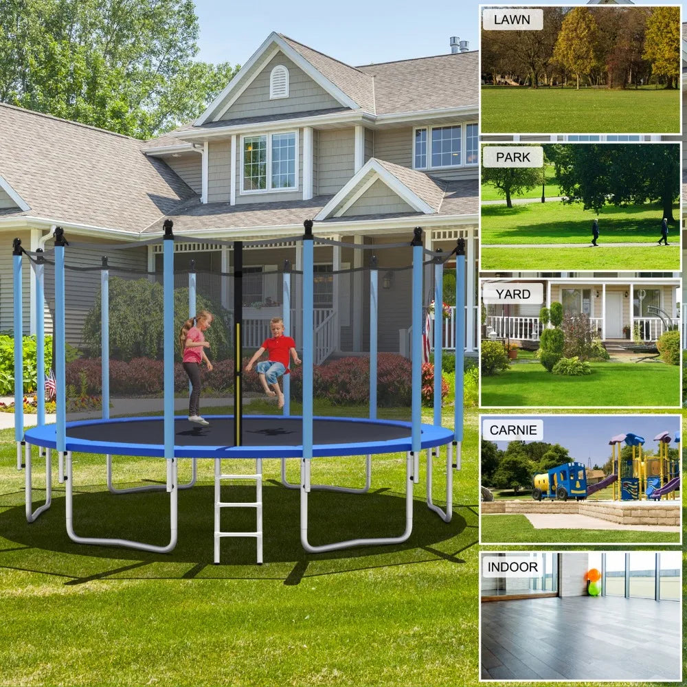 16FT Jumping Exercise Recreational Bounce Trampoline for Kids W/Safety Enclosure