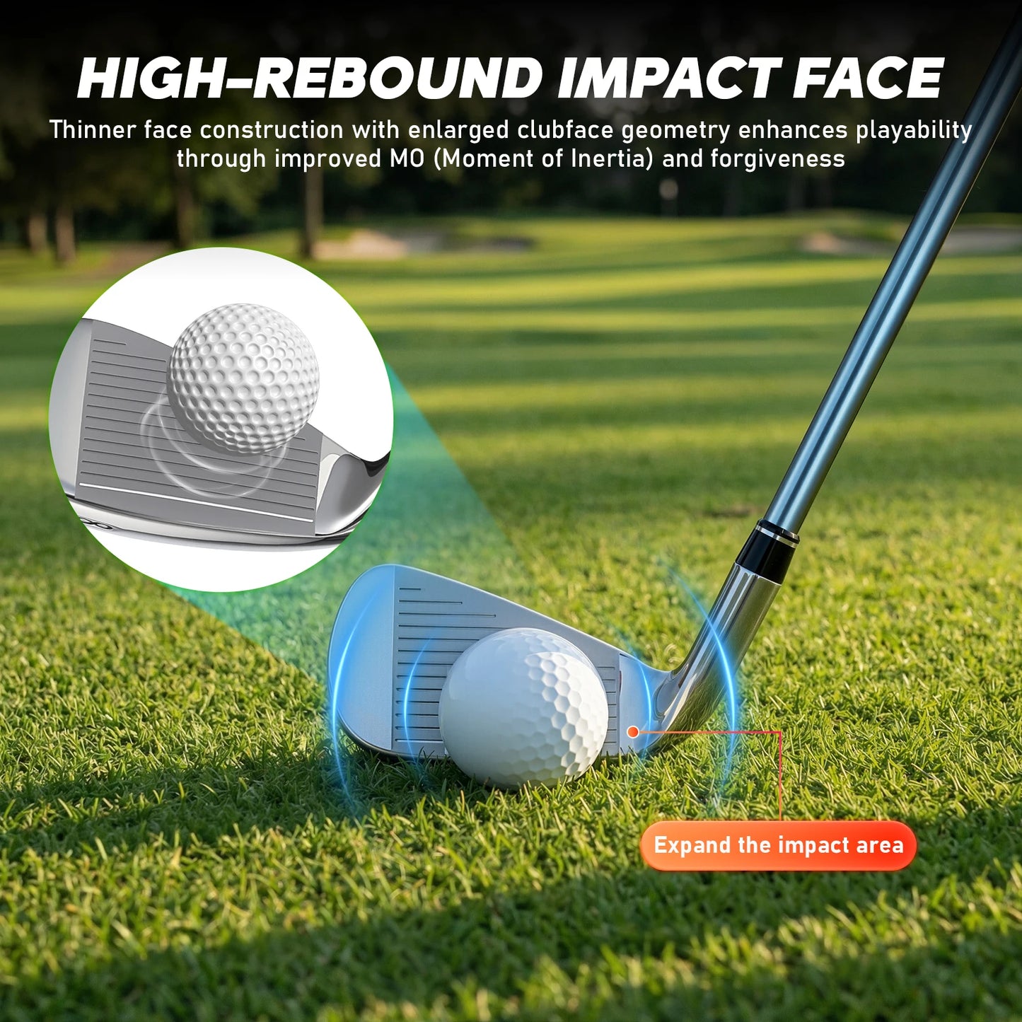 1 Set Men's Golf Club Set (3 Wooden Clubs, 1 Hybrid Club, 6 Iron Clubs, 1 Pitching Wedge, 1 Putter), Including Golf Bag And 5 Club Covers, Specially Designed for Right-handed Golfers | Suitable for Beginners And Intermediate