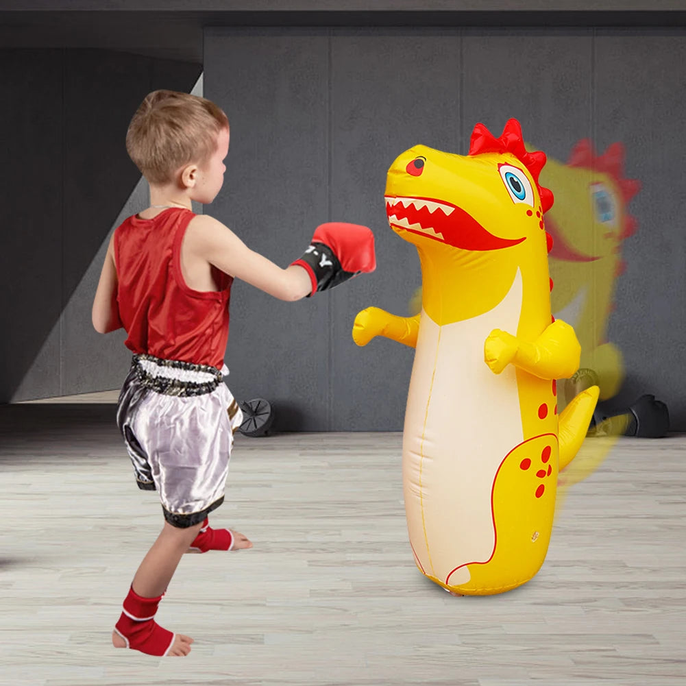 Inflatable Punching Bag Leakproof Inflatable Dinosaur  Tumbler Punching Bag PVC Tumbler Sandbag for Karate Taekwondo MMA