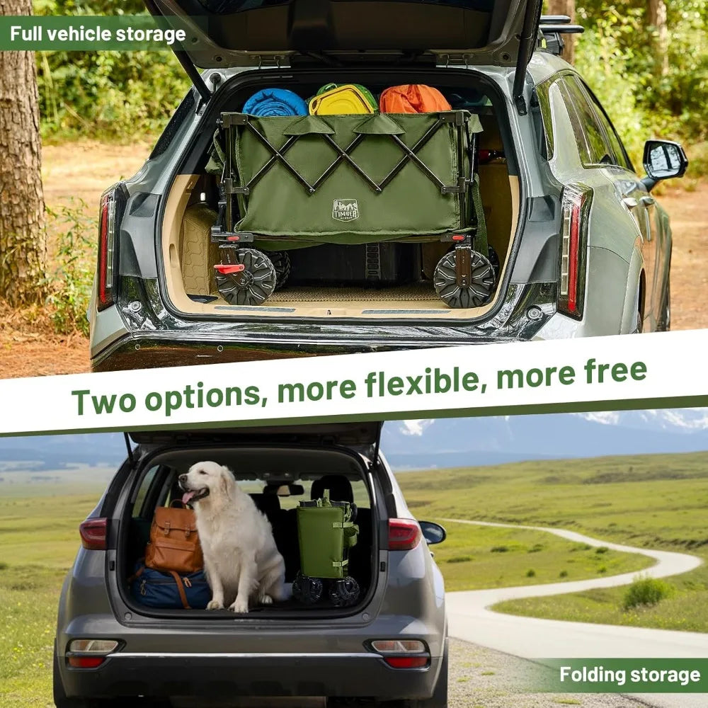 Outdoor Folding Stroller with Brakes and Cup Holders, 500-pound Heavy-duty All-terrain Wheels