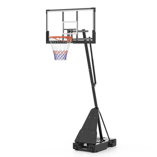 Portable Basketball Hoop System, 48-54inch Shatterproof Backboard, Adjustable Outdoor Basketball Goal with Wheels