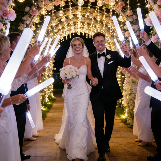 20Pcs Set White Round Stick Led White Fiber Optic Lightstick - Party Supplies for Singles, Wedding Glow Party Favors, Suitable