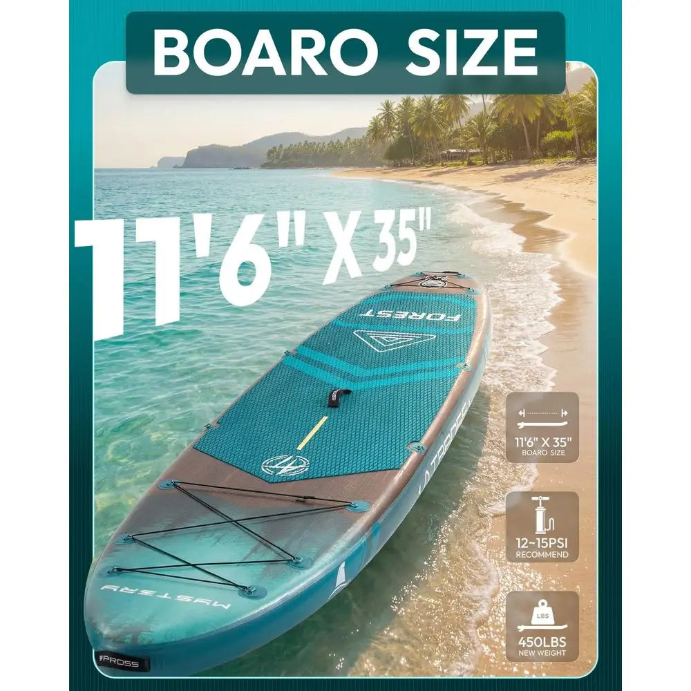 Inflatable Paddle Board, 450lbs Extra Wide Stand  Paddleboard for Adults with Premium SUP Accessories Kit amp Backpack, Blow