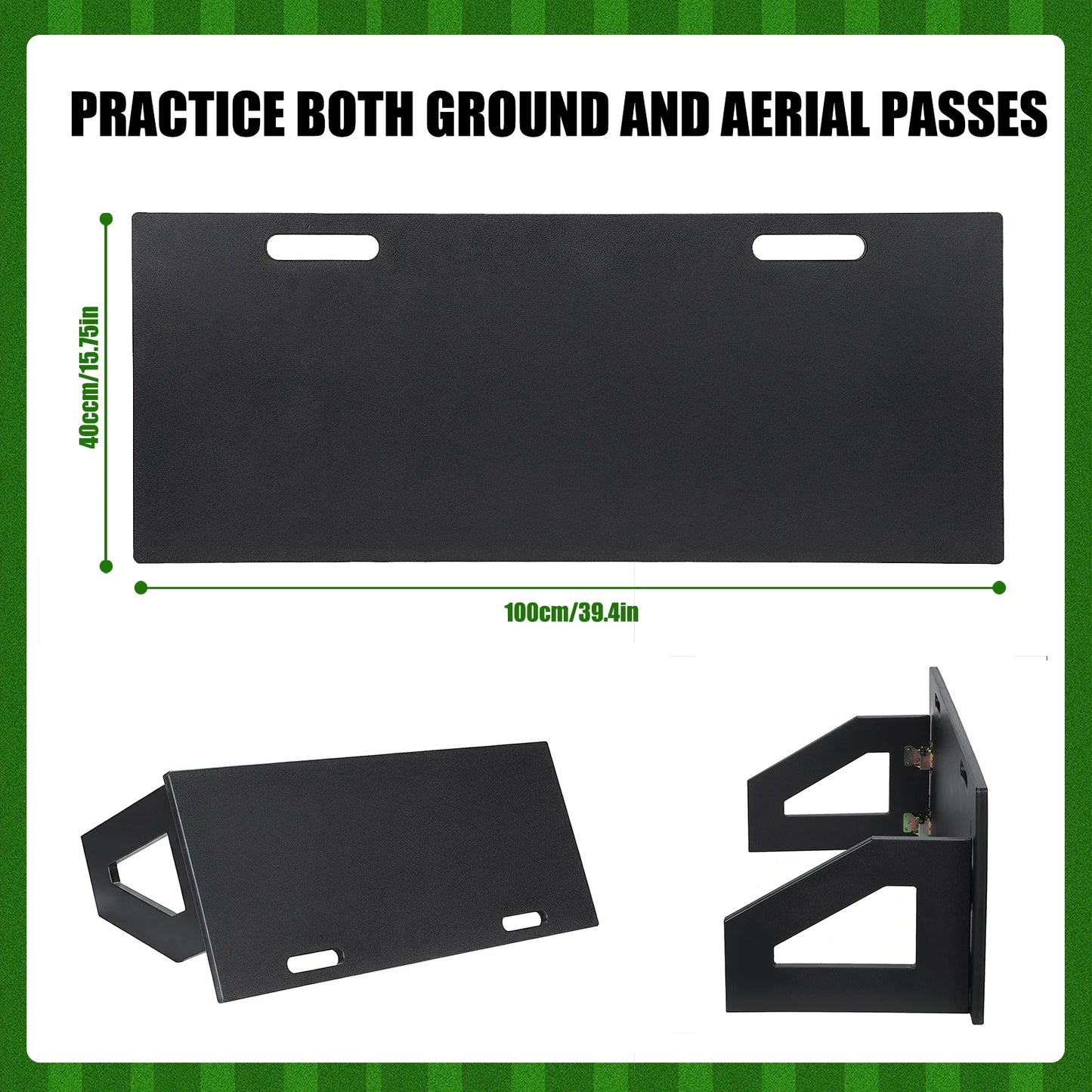 HDPE Soccer Rebound Training Board 100x40cm Foldable Design Adjustable Angles with Handle for Soccer Passing Control Practice