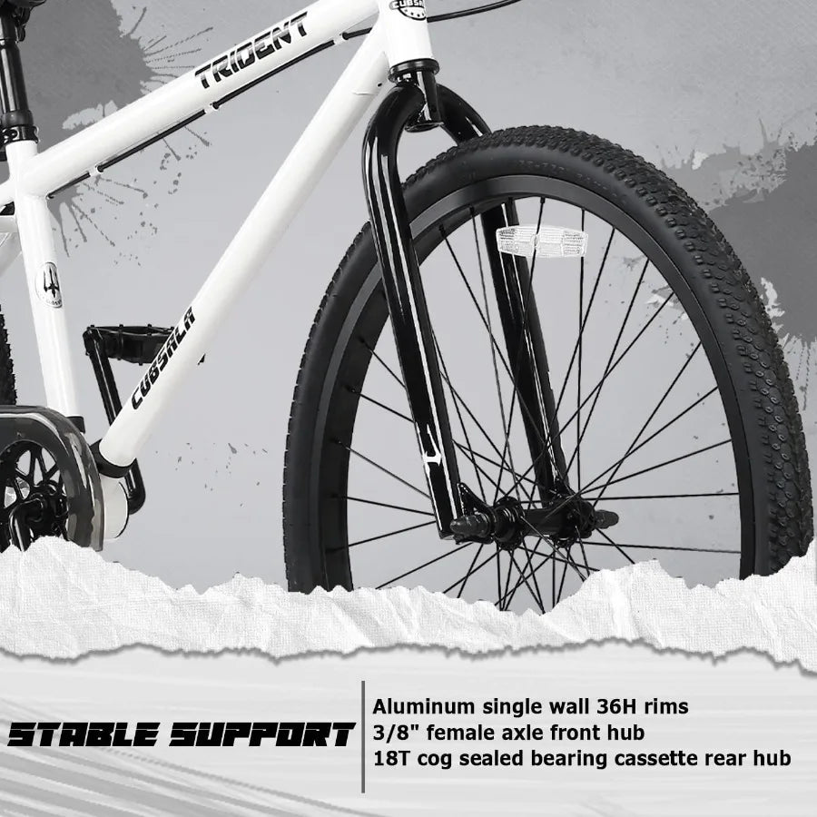 20 24 BMX Race Bike Trident Bicycles Beginner-Level to Advanced Riders with 2 Pegs, Multiple Colors