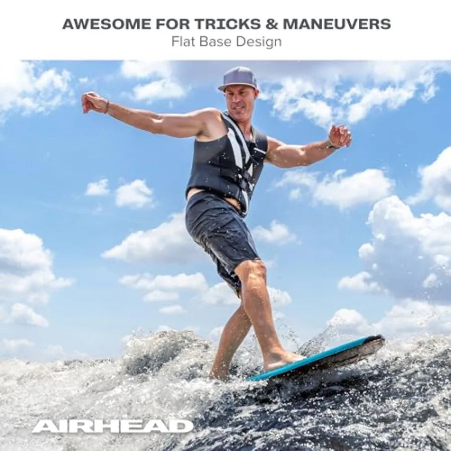 Wakesurf Boards EVA Traction Pads with Adjustable Foot Straps for All Skill Levels Black Durable Non-Slip Surface Multiple Size