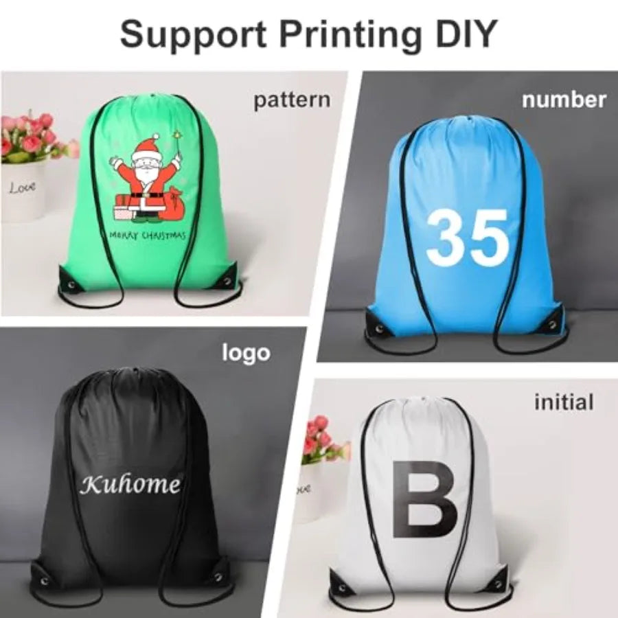 120Pcs Drawstring Backpacks Bulk String Bag Cinch Sack Pack Storage Knapsack Polyester Gift Bags Sports Drawstring Bags for Tri