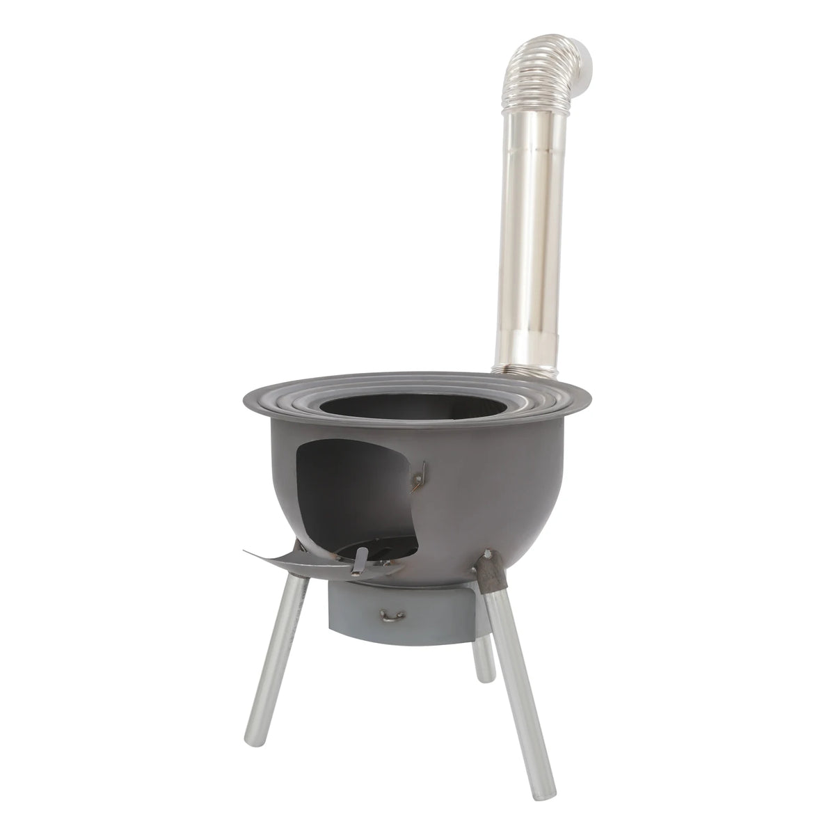 Portable Camping Wood Stove Multifunction Fire Pit with Grill Grate 3 Pot Rings Ash Tray for Outdoor Picnic Backyard BBQ Heating