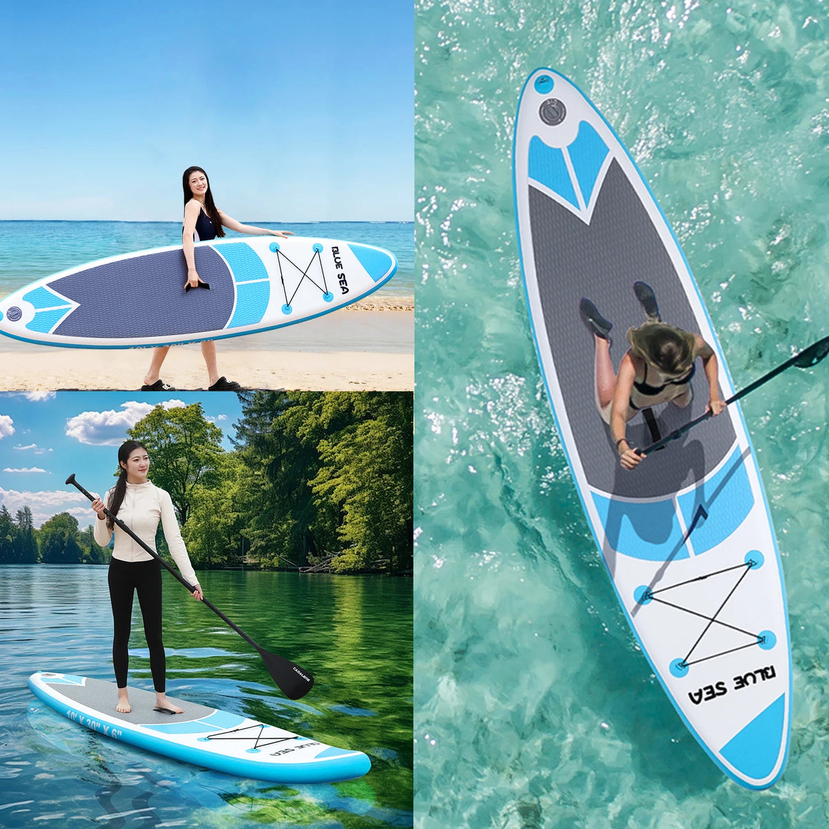 Inflatable Stand Up Paddle Board Anti-Slip EVA Deck 10' Inflatable Paddle Boards for Adults & Youth of All Skill Levels