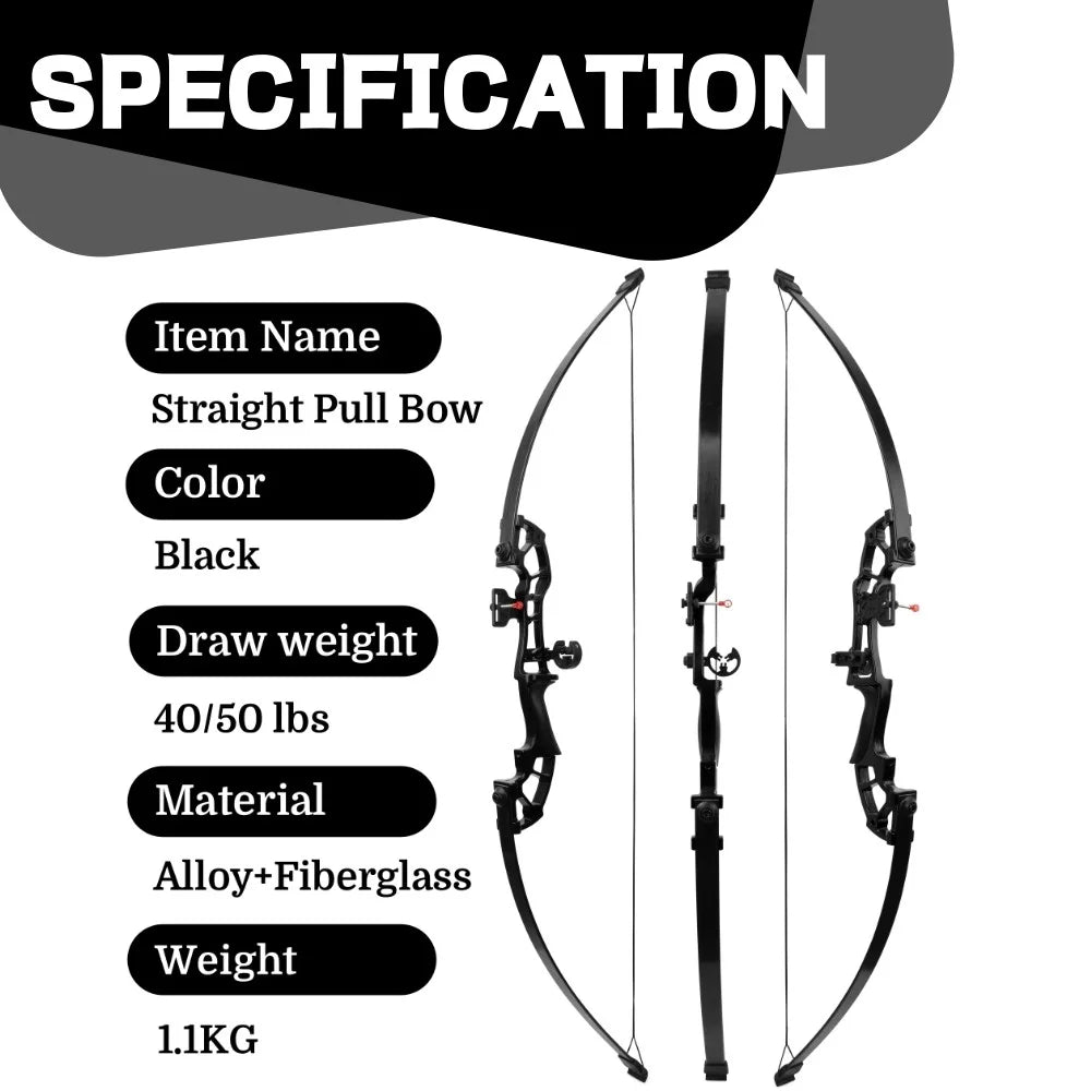 Straight Pull Bow Set 40/50Lbs Takedown Recurve Bow Right Hand for Archery Outdoor Shooting Target Practice Hunting Beginner Adults