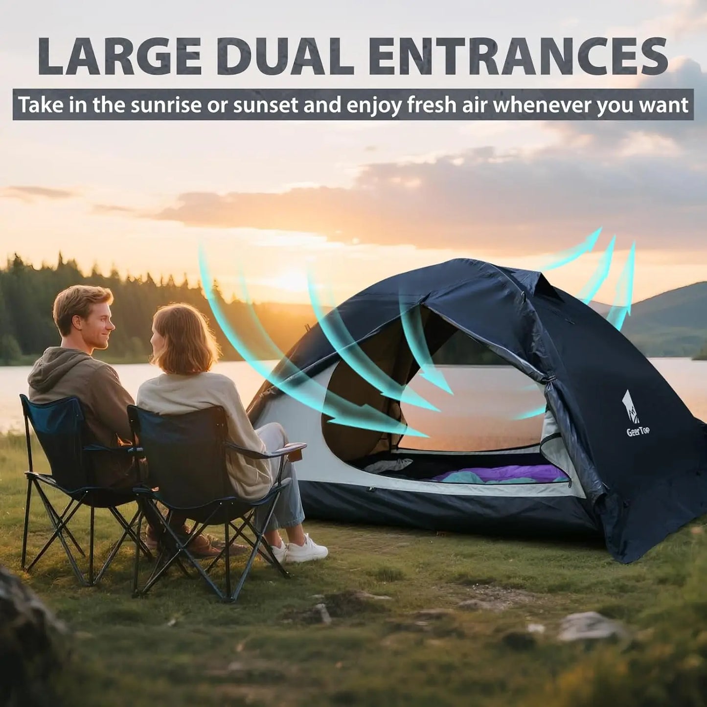 Ultralight 2-Person Backpacking Tent, 4-Season Waterproof for Camping, Hiking & Travel