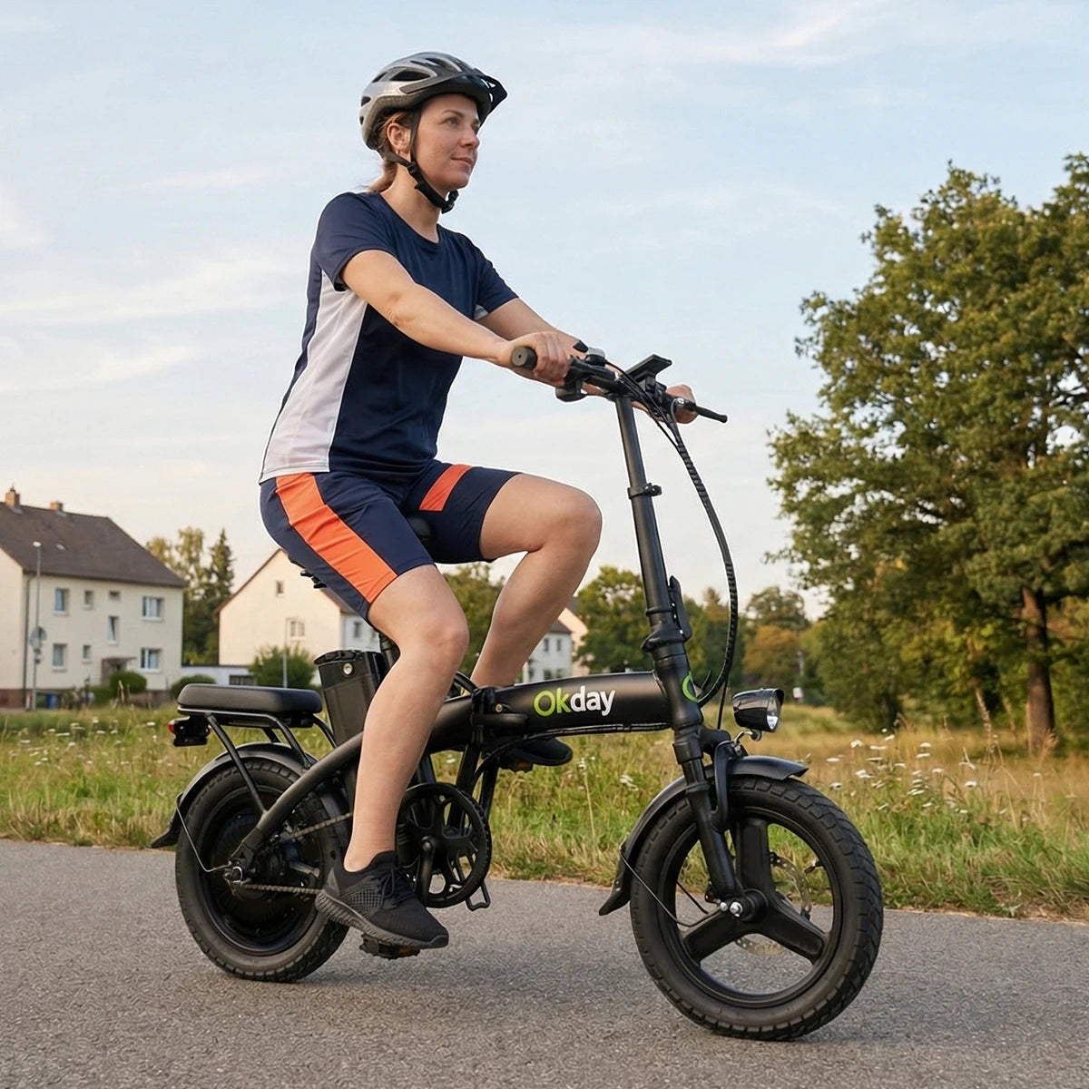 400W Foldable Electric Bike for Adults, 19 MPH, Long Range, 14" All-Terrain Tires, Dual Brakes, Portable Commuter E-Bike with Ca