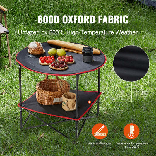 SucceBuy Folding Camping Table Outdoor Side Tables Lightweight Fold Up Table 600D Oxford Fabric & Steel Ultra Compact Work Table