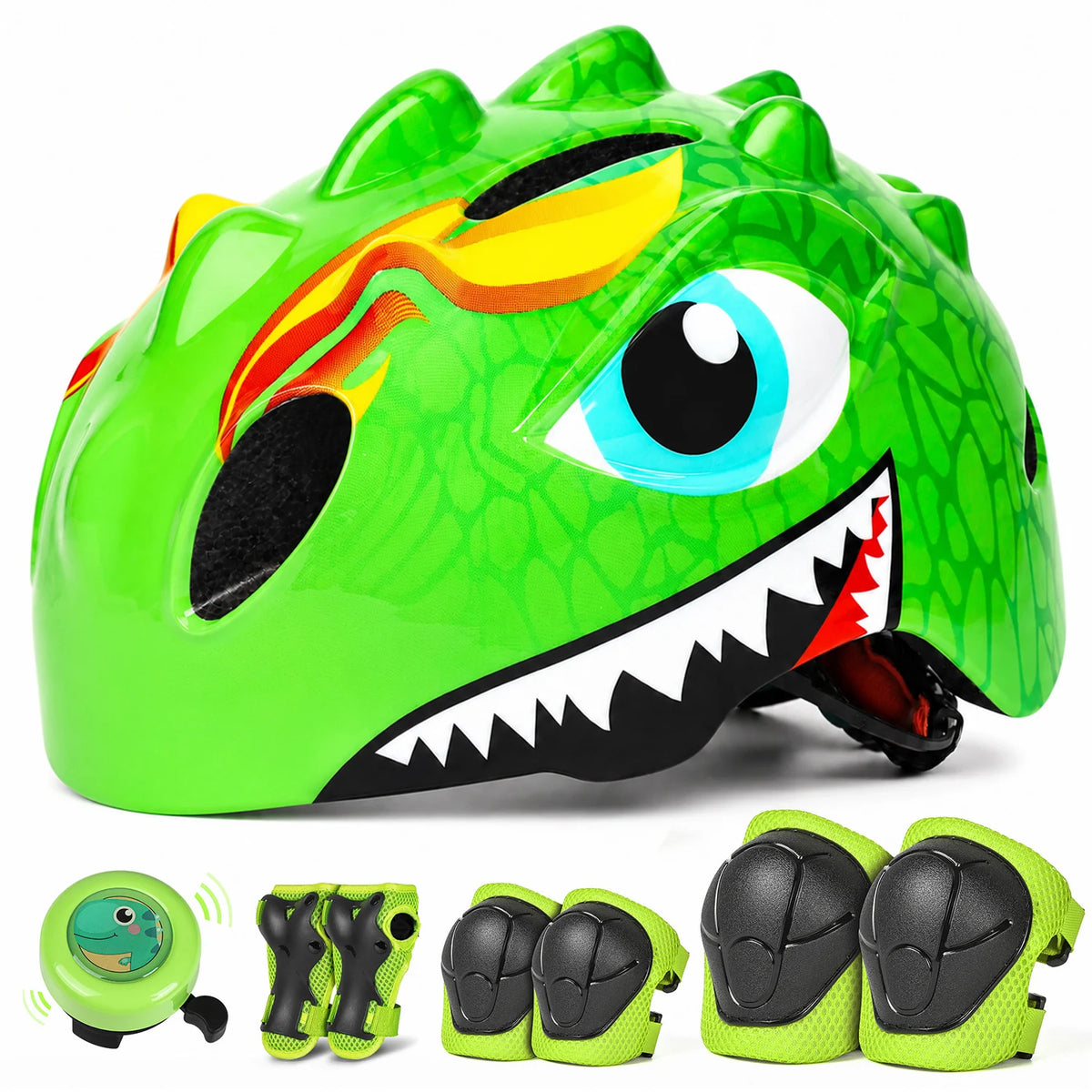 VICTGOAL Kids Bike Helmets Bicycle Bell Children Knee Elbow Pads Wirst Guards Cycling Protective Gear for Balance Bike Skating Scooter