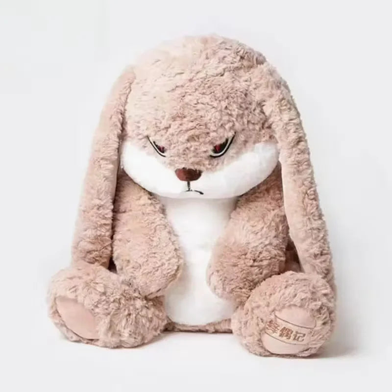 11.8 Inch Grumpy Diu Diu Bunny Plush | Fluffy Lazy Rabbit Stuffed Toy | Soft Hugging Pillow | Trendy Kawaii Gift for Teens/Women
