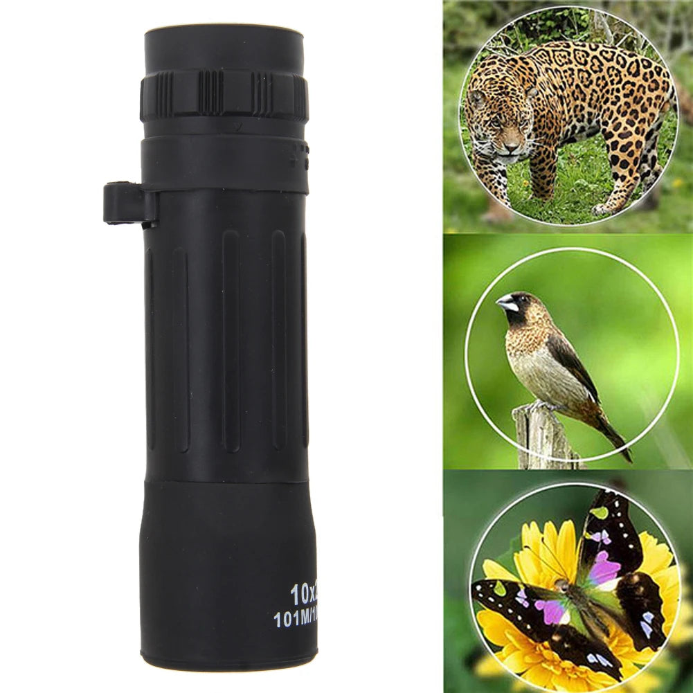 10x25 Monocular Telescope Night Vision Mini Hunting Telescope Adjustable Focal Length with Cleaning Cloth for Outdoor Activities