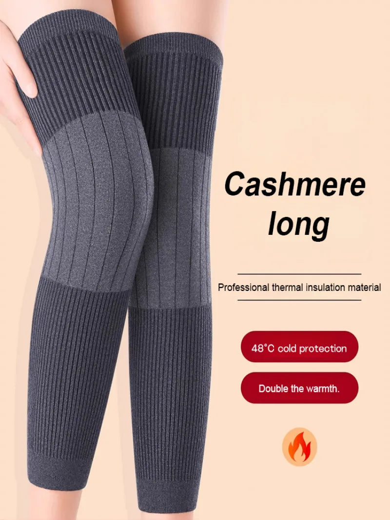 Thickened Cashmere Knee Pads Unisex Winter Joint Protection Leg Pad Joint Sports Seamless Knee Brace Thicken Lengthen