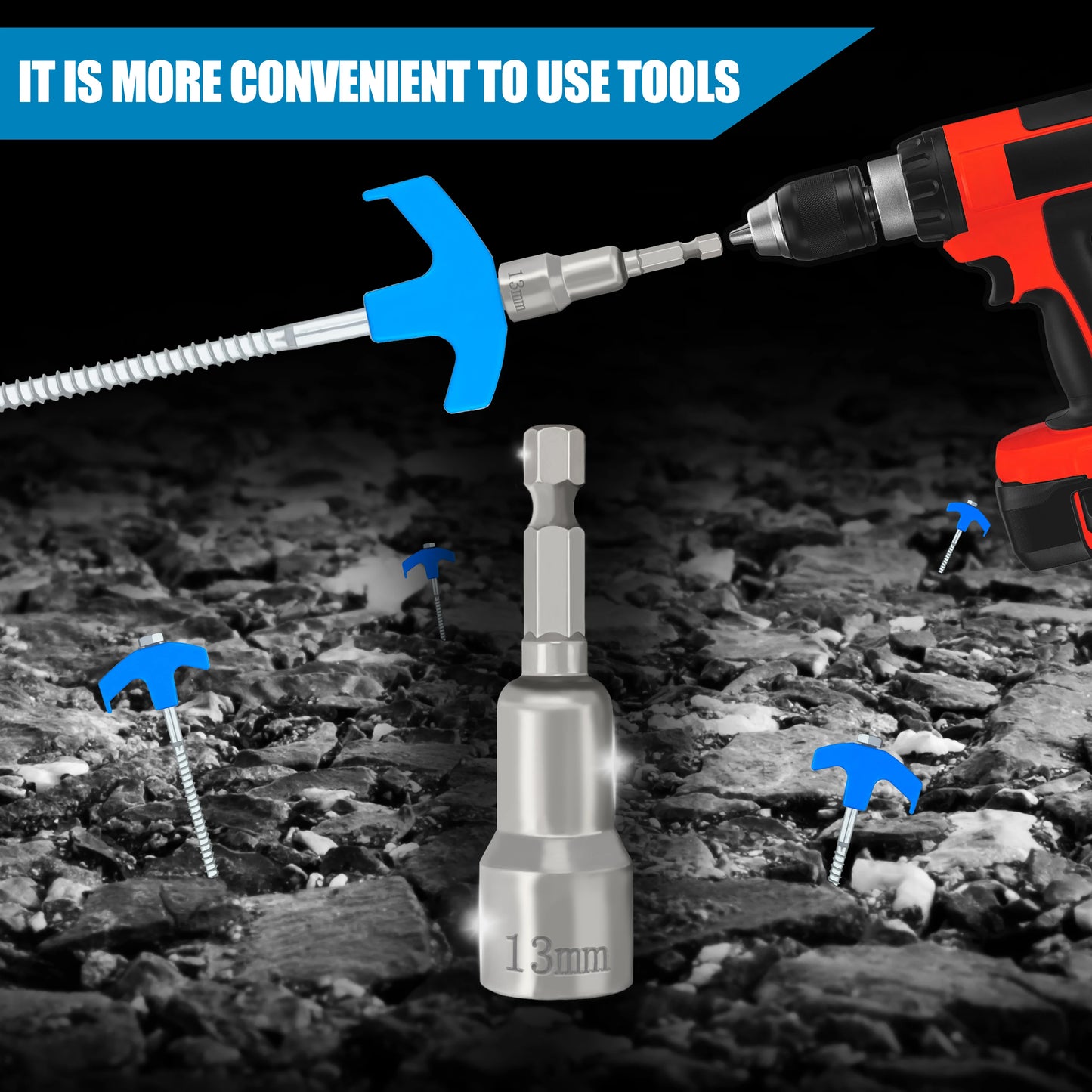 Heavy Duty Spiral Tent Stakes Screw in Ground Anchors with Rope and Driver for Camping Hiking Outdoor