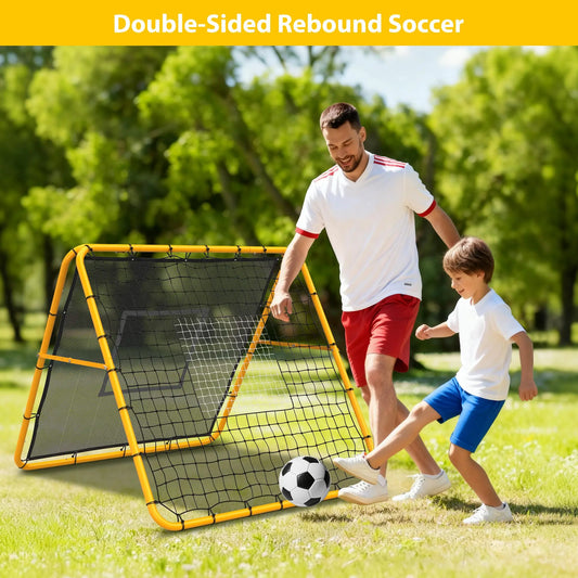 4x4 Ft Adjustable Multi-Sport Rebounder Net Soccer Baseball Softball Training Net Easy Setup Backyard Field Pitchback Trainer