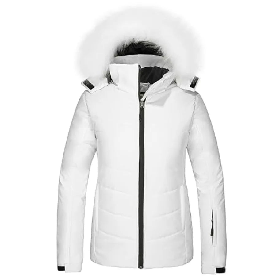 Skieer Women's Waterproof Ski Jacket Warm Puffer Jacket Thick Hooded Winter Coat
