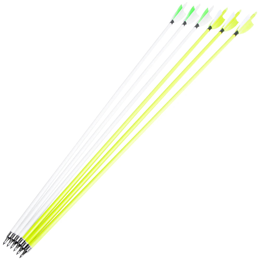 31.5" Archery Mixed Carbon Arrow SP500 3inch Turkey Feather Recurve Compound Bow Hunting Shooting Target Carbon Arrows,12pcs