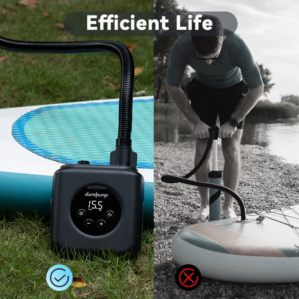 Paddle Board Pump Electric Portable Rechargeable SUP Pump 20PSI High Pressure Air Pump for PVC Boats, Kayaks, Mattress