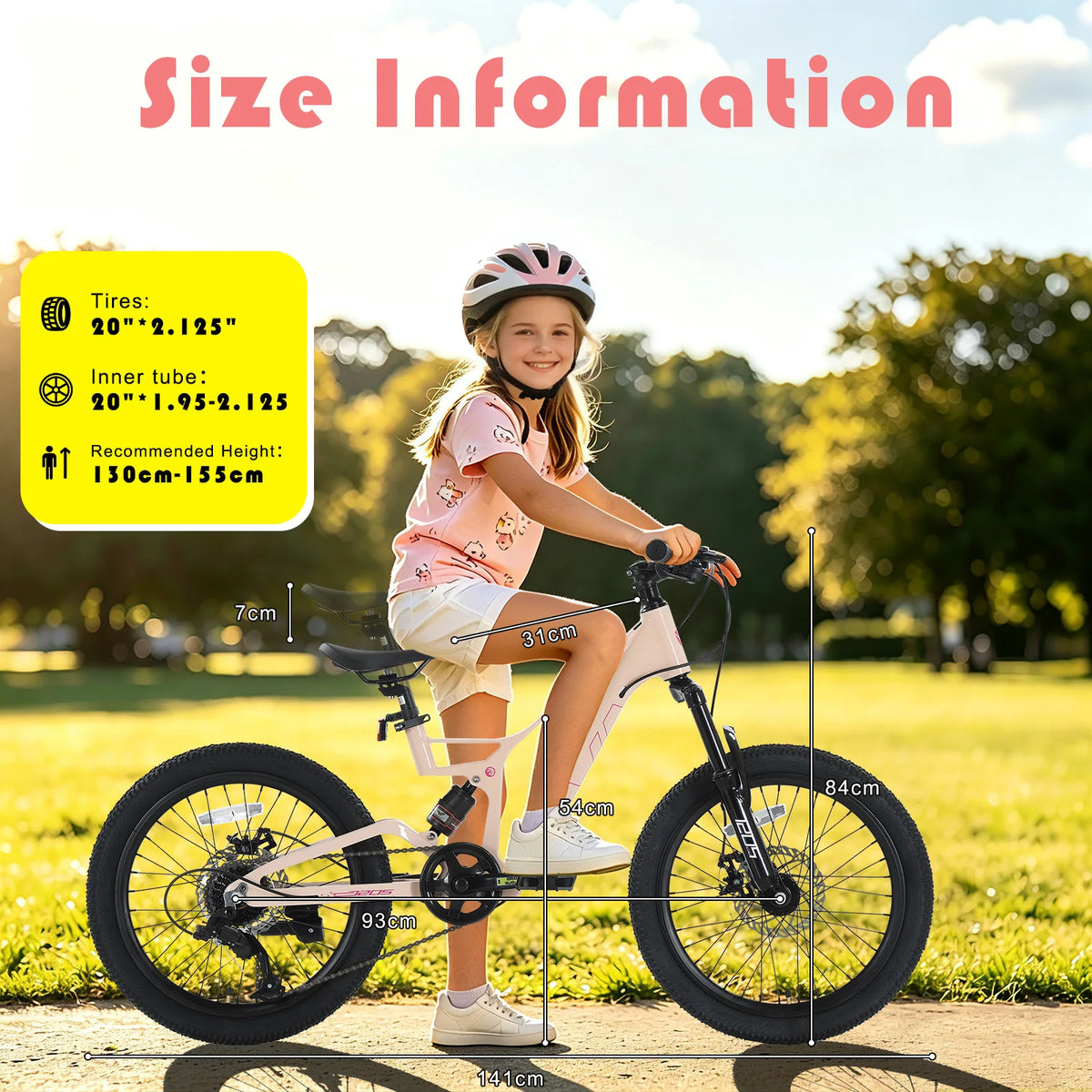 AIVA KNIGHT SUS20 20 Inch City Bike, 7-Speed Commute Bicycle for Teens & Adults, Full Suspension, Lightweight Magnesium Alloy Frame, Front & Rear Disc Brakes
