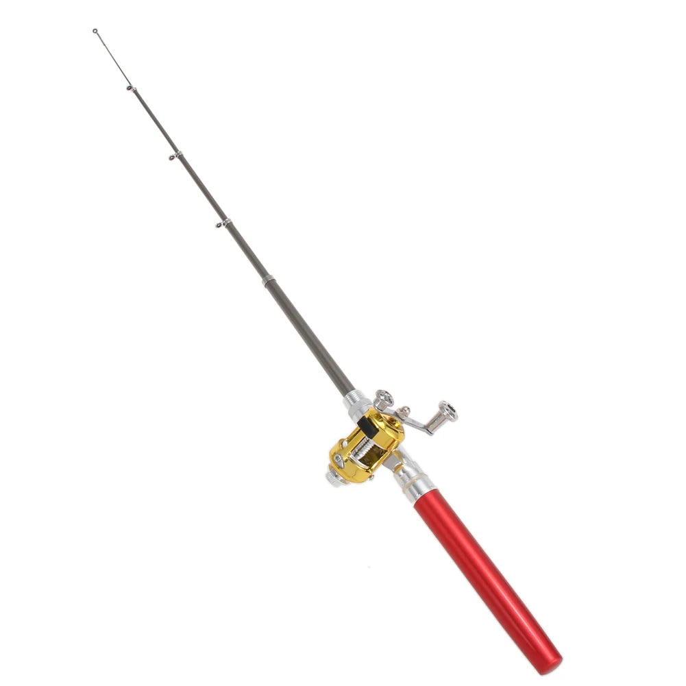 Fishing Rod Reel Combo Set Mini Telescopic Pocket Pen Fishing Rod Pole Fish Rod+Reel Pen Fishing Pole Kit Fishing Tool