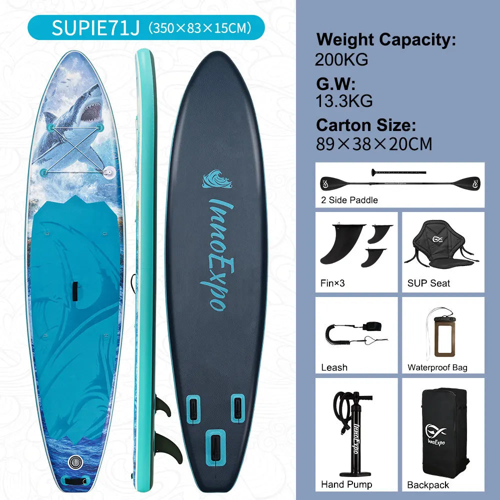 InnoExpo Inflatable Stand Up Paddle Board for All Skill Levels with Premium SUP Paddleboard Accessories,Non-Slip Comfort Deck