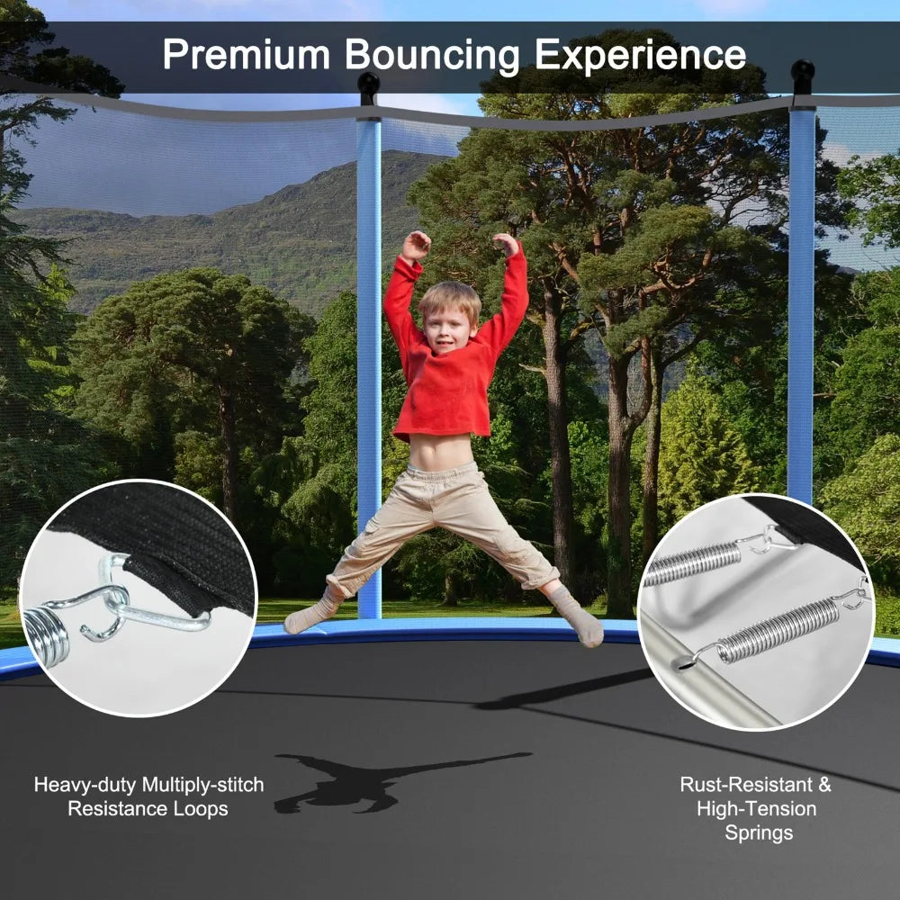 16FT Jumping Exercise Recreational Bounce Trampoline for Kids W/Safety Enclosure