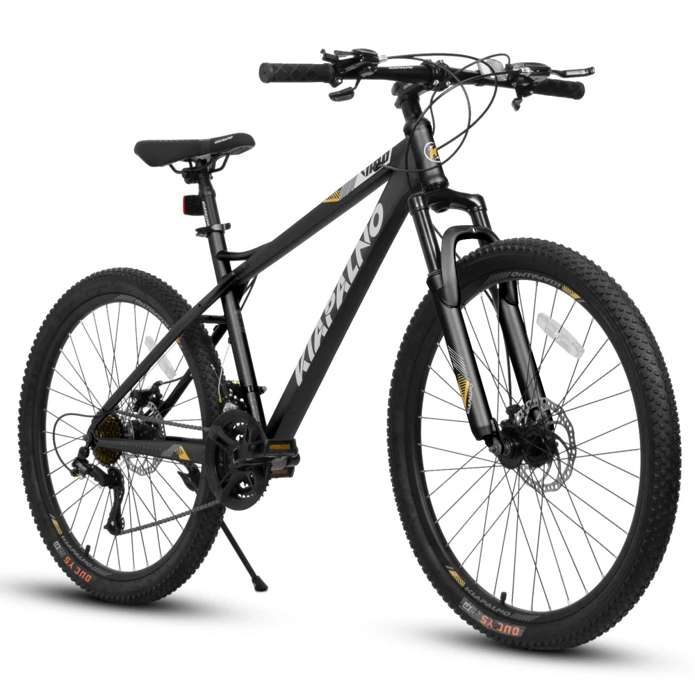 26 Inch Mountain Bike for Adults & Teenagers, High Carbon Steel Frame, 21-Speed Smooth Gear System, Front and Rear Mechanical Disc Brakes, 26x2.125 Inch Wear-Resistant Tires, All Terrain MTB Bicycle